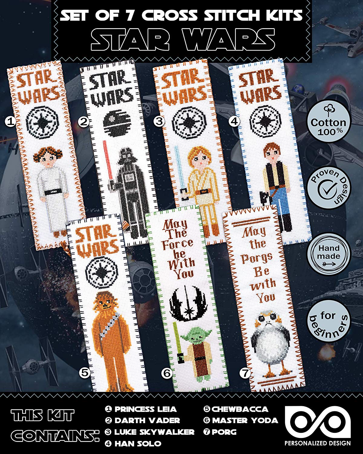 7-in-1 Set of Cross Stitch Kits ‘Star Wars’