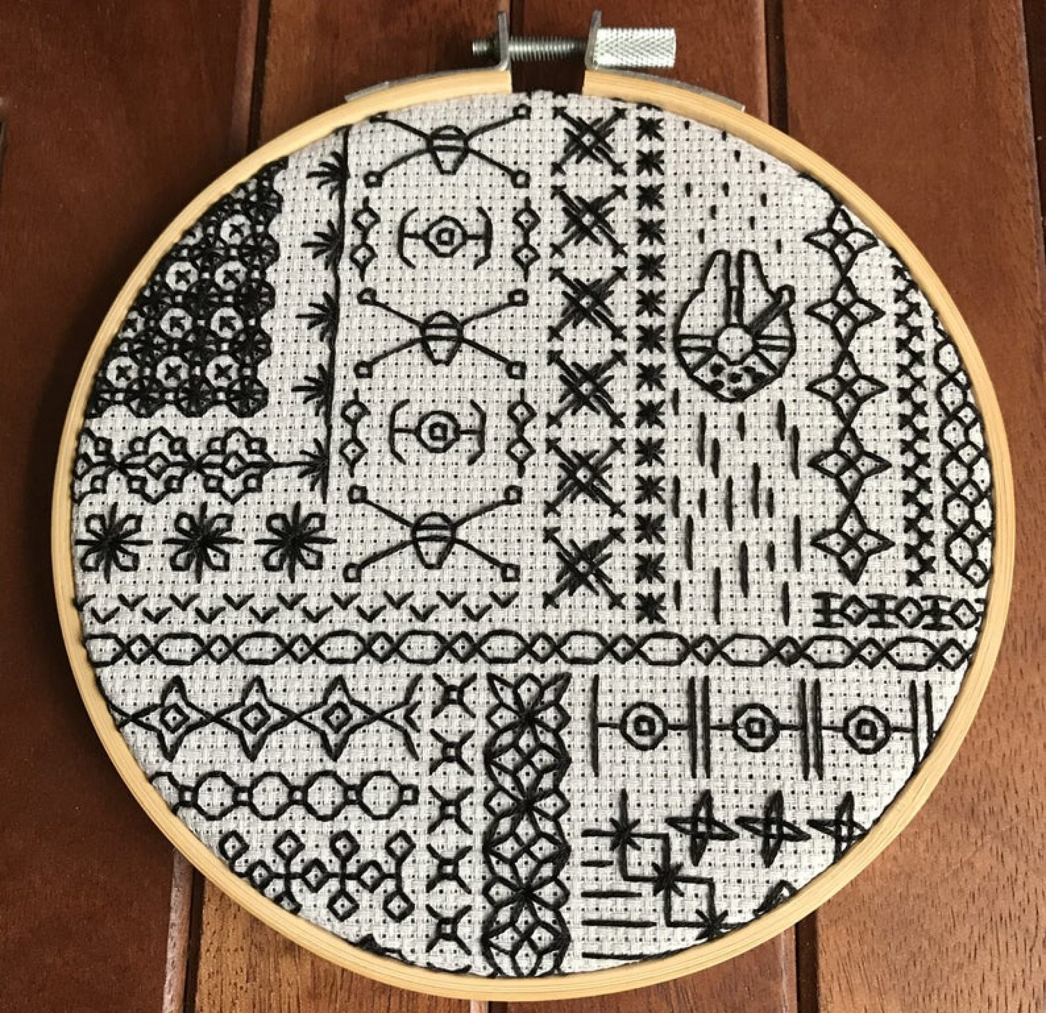 Star Wars Blackwork Embroidery Pattern - Sew HomeGrown