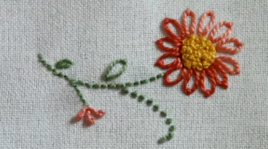 Palestrina double knot stitch, Hand Embroidery stitches