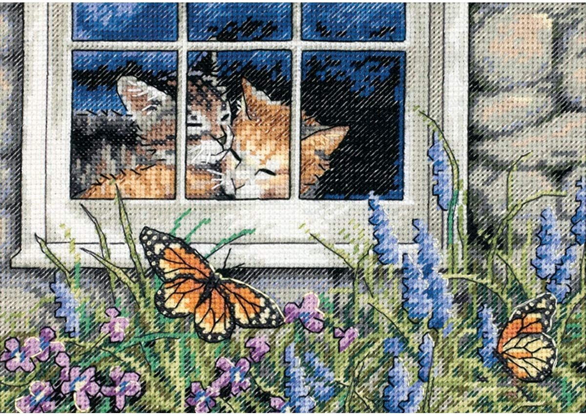 DIMENSIONS Gold Collection Counted Feline Love Cross Stitch Kit