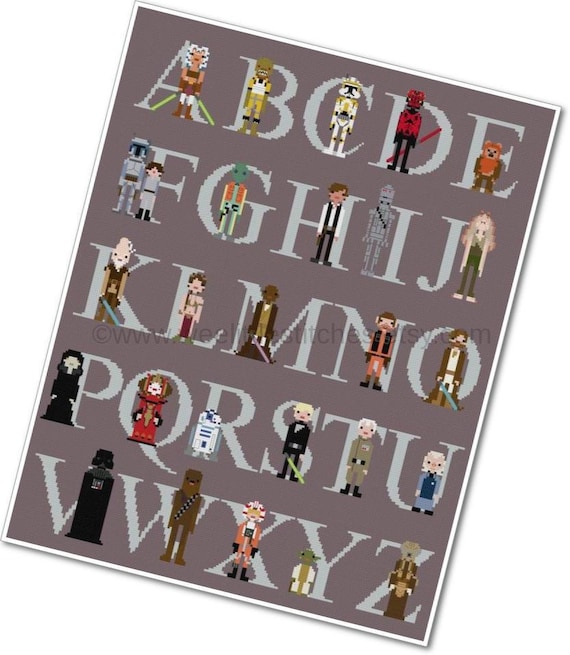 Star Wars Alphabet Sampler - The *Original* Pixel People - PDF Cross-stitch...